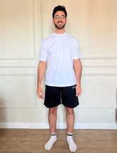 Printed Melton Short Set Black